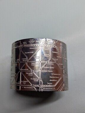 Engraved London Tube Map Cuff Bracelet